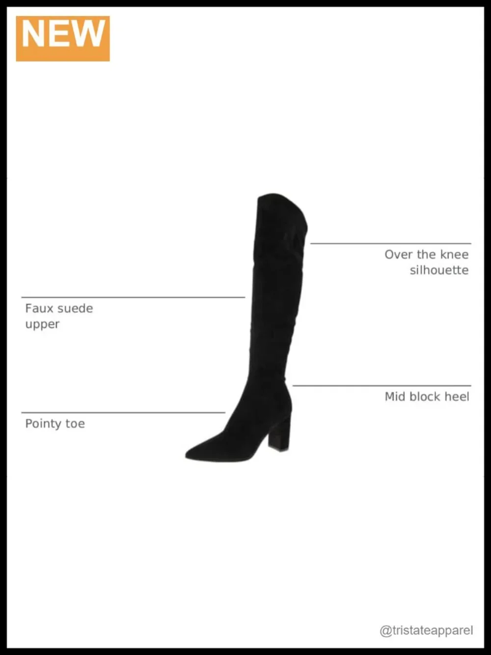 Nine West Miykah Over-the-Knee Boots Faux Suede Block Heel Pointed Toe